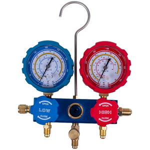 Манометрический коллектор 2-вентильный LEETO LMG-2-R410A (R410 R407 R134 R22) + шланги 3шт.x1200mm