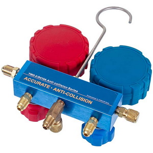 Манометрический коллектор 2-вентильный LEETO LMG-2-R410A (R410 R407 R134 R22) + шланги 3шт.x1200mm