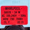 Помпа (насос) для пральної машини Whirlpool 481236018529 Plaset 34 Вт 58578 (контакти роздільні ззаду; на 3 саморізи)