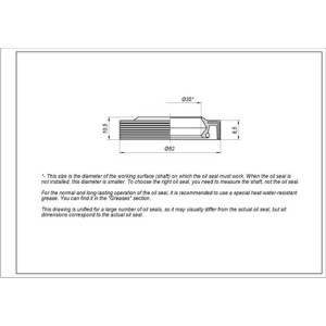 Сальник для пральної машини Атлант 908092003121 ROLF 35*62*8,5/10,5