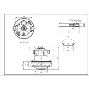 Двигун для пилососа Rowenta RS-RT900587 23800TSC-L D=108/71 mm H=104/44 mm