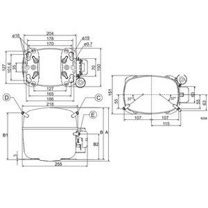 Компресор для холодильника SC15MLX(195B0391) R404а/R507а 1285 W (з пусковим реле BN171)