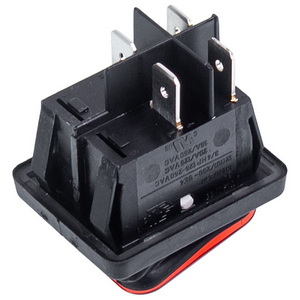 Вимикач 16A-250V/20A-125V 4 контакта (універсальний) червоний