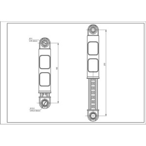 Амортизатор бака (без кріплення) для пральної машини Candy 41017168 120N L=185-270mm D отвору=11mm