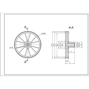 Шестерня большая D=20/97.5mm, H=23/12(35)mm для мясорубки Kenwood KW650740