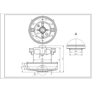 Двигун для пилососа VAC043UN (з виступом) SKL D=134/84 mm H=35/108 mm 1600 W Двигун для пилососа VAC043UN (з виступом) SKL D=134/84 mm H=35/108 mm 1600 W