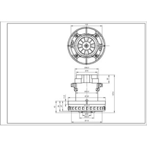 Двигун для мийного пилососа VAC047UN SKL D=137/78 mm H=37/139 mm 1400 W
