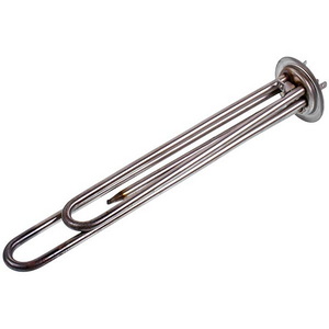 Тен для бойлера 34013090000 2000W (нержавейка) L=300mm фланец 63mm, 2 трубки под датчик анод M6