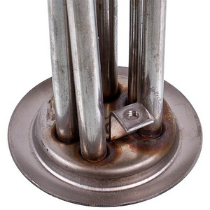 Тен для бойлера 34013090000 2000W (нержавійка) L=300mm фланець 63mm, 2 трубки під датчик анод M6