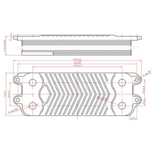 Теплообмінник пластинчастий ГВП (16 пластин) для газового котла Vaillant, Protherm, Saunier Duval Themaclassic 0020186153