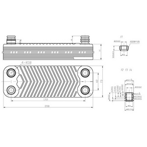 Теплообмінник пластинчастий ГВП (12 пластин) для газового котла Vaillant 065028