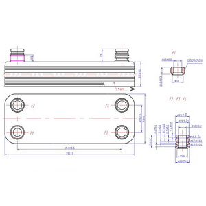 Теплообмінник пластинчастий ГВП (12 пластин) для газового котла Vaillant аtmo/turbo MAX plus/pro 065131
