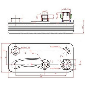 Теплообмінник пластинчастий ГВП (16 пластин) для газового котла Hermann Micra 2, Supermicra 15003389