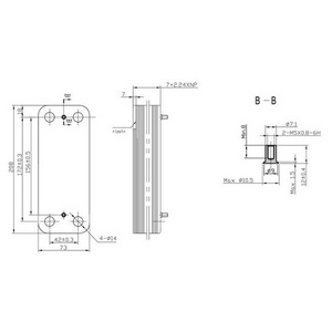 Теплообмінник пластинчастий ГВП (20 пластин) для газового котла Baxi ECO-3/4S, Luna 3 Comfort, Westen Pulsar 17B2072000