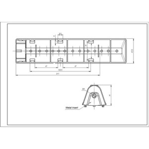 Активатор, ребро барабана для пральної машини Samsung DC97-02051E L=218mm