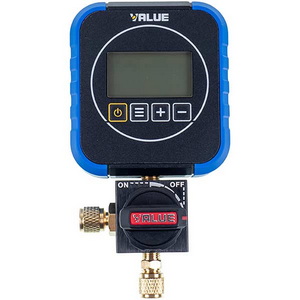 Манометрический коллектор 1-вентильный VALUE VRM1-0101 NAVTEK (электронный манометр) + шланги 2шт.