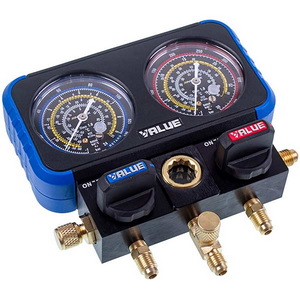 Манометричний колектор 2-вентильний VALUE VRM2-B-501 NAVTEK + шланги 3шт.x1500mm