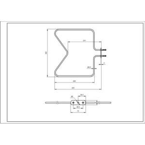 Тен нижній 480121100591 1150W 230V B=350mm L=350mm для духовки Whirlpool