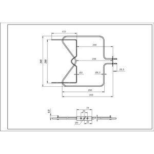 Тен нижній 1150W для духовки Whirlpool 481010375734