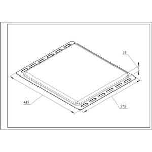 Алюмінієве деко TRA001 для духовки Whirlpool 445x375x16mm 481241838127