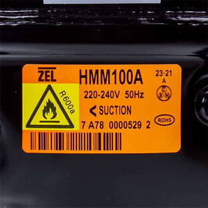 Компресор для холодильника HMM100A Zanussi ZEL R600a 100 W (з пусковим реле ZHB43-120P15C)