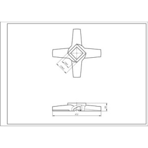 Ніж для м&aposясорубки Zelmer 00631383 NR5 86.1007 D=47mm s=9mm Отвір=9.5x9.5mm