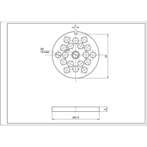 Решітка 8мм (з пазом) 00755475 для м&aposясорубки NR8 Zelmer \ Bosch