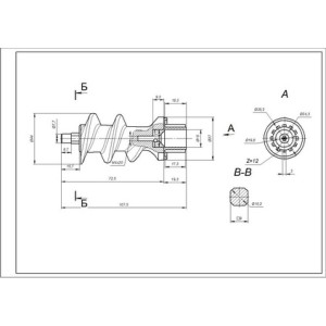 Шнек для м&aposясорубок Zelmer NR5 86.1210 12000130 (для одностороннього ножа) в зборі з муфтою