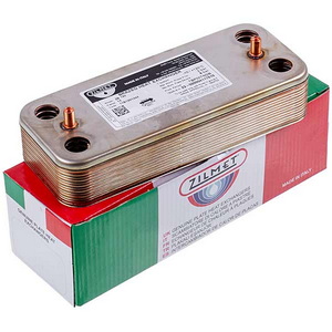 Теплообмінник пластинчастий ГВП Zilmet (14 пл.) для газового котла Ariston, Chaffoteaux 17B1901444 Теплообмінник пластинчастий ГВП Zilmet (14 пл.) для газового котла Ariston, Chaffoteaux 17B1901444